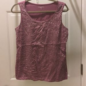 Sz sml purple and rhinestone Coldwater Creek tank